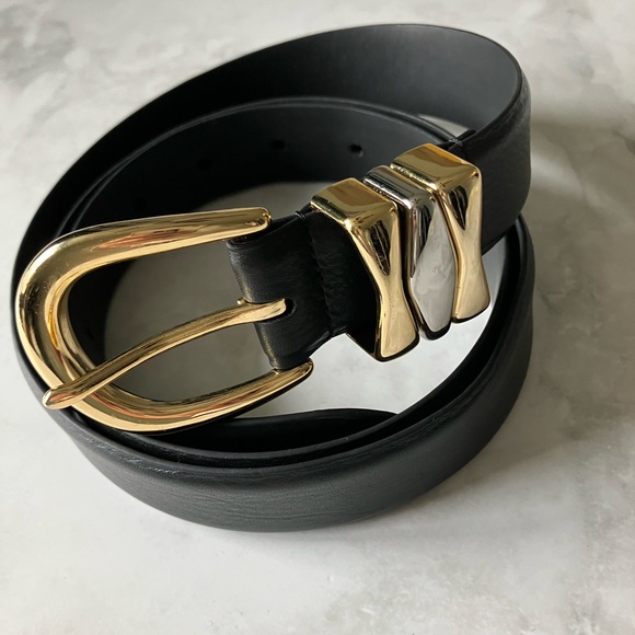 REVOLVE Favorite Daughter Black William Split Decision Leather Belt Size XL - Picture 2 of 9